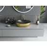 Mexen Viki Aufsatzwaschbecken 48 x 35 cm, schwarz matt/goldenes Schuppenmuster - 21054878