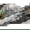 Mexen Pablo Granitspüle 1-Becken mit Abtropffläche und Küchenarmatur Duo, schwarz/silber metallisch - 6510-73-671701-07