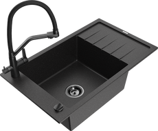 Mexen Elias νεροχύτης γρανίτη 1-θάλαμος με αποστράγγιση και μπαταρία