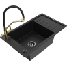Mexen Elias fregadero de granito de 1 cubeta con escurridor y grifo de cocina Duo, negro - 6511-77-671701-57-B