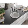 Mexen Diego 1-Bowl Granite Kitchen Sink with Duo Tap, White - 6512-20-671701-07