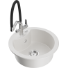Mexen Diego 1-Bowl Granite Kitchen Sink with Duo Tap, White - 6512-20-671701-07