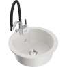 Mexen Diego granit spoelbak 1-kamerig met keukenmengkraan Duo, wit - 6512-20-671701-07