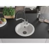 Mexen Diego 1-Bowl Granite Sink with Duo Kitchen Tap, White - 6512-20-671701-07-B