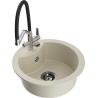 Mexen Diego granite single-bowl sink with Duo kitchen faucet, beige - 6512-69-671701-07-B