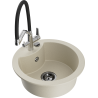 Mexen Diego granite sink 1-bowl with Duo kitchen tap, beige - 6512-69-671701-07-B