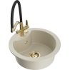 Mexen Diego granieten spoelbak met 1 bak met Duo keukenkraan, beige - 6512-69-671701-57-G
