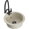 Mexen Diego single-bowl granite sink with Duo kitchen tap, beige - 6512-69-671701-70-B