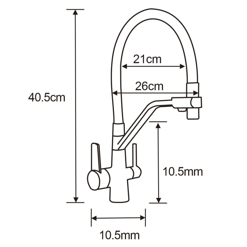 Mexen Diego zlewozmywak granitowy 1-komorowy z baterią kuchenną Duo, szary - 6512-71-671701-07-B