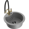 Mexen Diego 1-bowl Granite Sink with Duo Kitchen Tap, Grey - 6512-71-671701-57-B