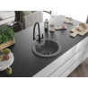 Mexen Diego fregadero de granito de 1 compartimento con grifo de cocina Duo, gris - 6512-71-671701-70-B