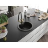 Mexen Diego fregadero de granito de 1 cubeta con grifo de cocina Duo, negro/dorado metálico - 6512-75-671701-57-B