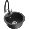 Mexen Diego Granite Sink 1-Bowl with Duo Kitchen Tap, Black Speckled - 6512-76-671701-07