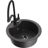 Mexen Diego granite kitchen sink 1-bowl with Duo kitchen faucet, black speckled - 6512-76-671701-70-B