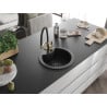 Mexen Diego 1-bowl granite kitchen sink with Duo tap, black - 6512-77-671701-57-B
