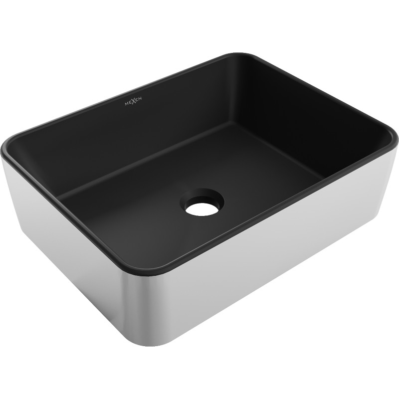 Mexen Catia opbouw wastafel 48 x 37 cm, zwart mat/zilveren - 21314874