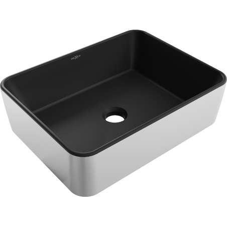 Mexen Catia lavabo à poser 48 x 37 cm, noir mat/argent - 21314874