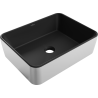 Mexen Catia lavabo sobre encimera 48 x 37 cm, negro mate/plateado - 21314874