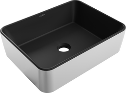 Mexen Catia lavabo da appoggio 48 x 37 cm, nero opaco/argento - 21314874