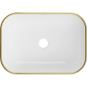 Mexen Rita lavabo à poser 45 x 32 cm, blanc/or motif à carreaux - 21084509