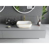 Mexen Rita lavabo à poser 45 x 32 cm, blanc/doré motif à carreaux - 21084509