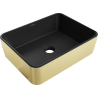Mexen Catia lavabo à poser 48 x 37 cm, noir mat/or - 21314876