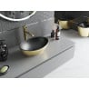 Mexen Elza lavabo à poser 40 x 33 cm, noir mat/doré - 21014026