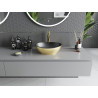 Mexen Elza lavabo de encimera 40 x 33 cm, negro mate/oro - 21014026