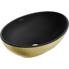 Mexen Elza lavabo da appoggio 40 x 33 cm, nero opaco/oro - 21014026