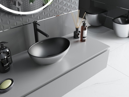 Mexen Elza lavabo sur plan 40 x 33 cm, noir mat/argent - 21014024