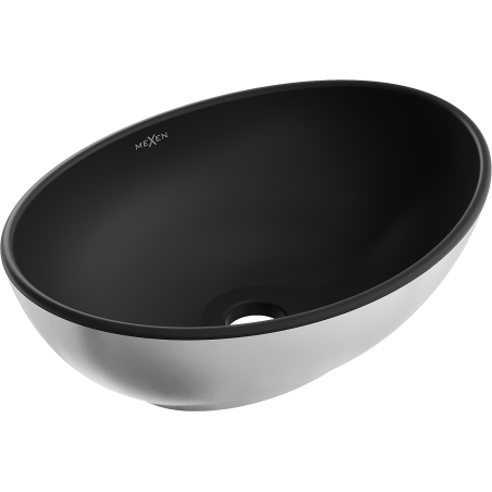 Mexen Elza lavabo de bancada 40 x 33 cm, preto mate/prata - 21014024