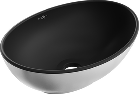 Mexen Elza countertop sink 40 x 33 cm, black matte/silver - 21014024