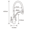Mexen Andres granieten spoelbak 1,5-compartiment met afdruiprek en keukenkraan Duo, wit - 6515-20-671701-07-B
