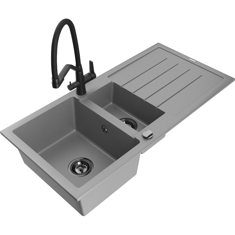 Mexen Andres Granit-Spullsteen mat 1,5-Portfolio mat Stoffséi an Kichekrunn Duo, gro - 6515-71-671701-70-B