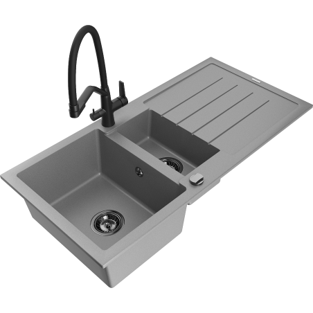 Mexen Andres Granit-Spullsteen mat 1,5-Portfolio mat Stoffséi an Kichekrunn Duo, gro - 6515-71-671701-70-B