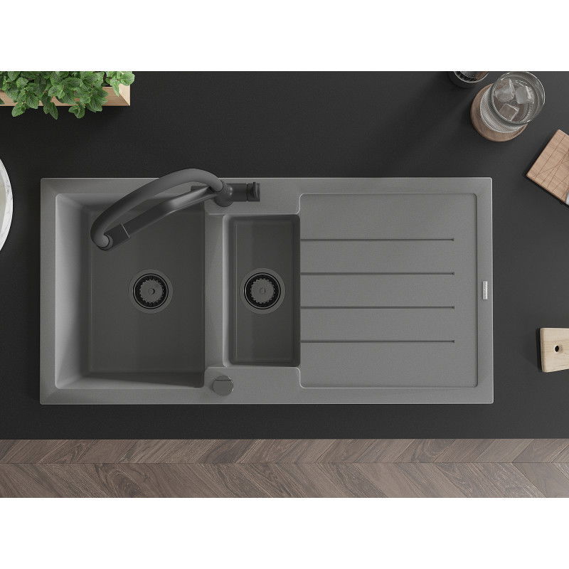 Mexen Andres Granit-Spullsteen mat 1,5-Portfolio mat Stoffséi an Kichekrunn Duo, gro - 6515-71-671701-70-B