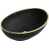 Mexen Elza Aufsatzwaschbecken 40 x 33 cm, schwarz matt/goldener Rand - 21014025