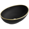 Mexen Elza lavabo sobre encimera 40 x 33 cm, negro mate/borde dorado - 21014025