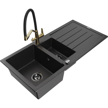 Mexen Andres νεροχύτης γρανίτης 1,5-θάλαμος με στραγγιέρα και κουζίνα Duo,