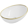 Mexen Elza lavabo de encimera 40 x 33 cm, blanco/borde dorado - 21014005