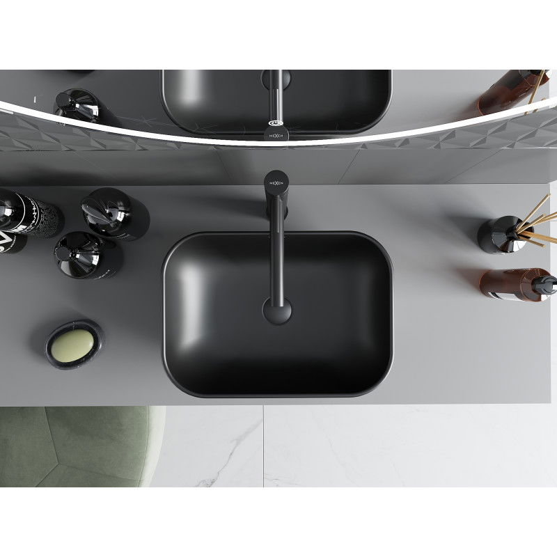 Mexen Rita countertop basin 45 x 32 cm, black matt/silver - 21084574