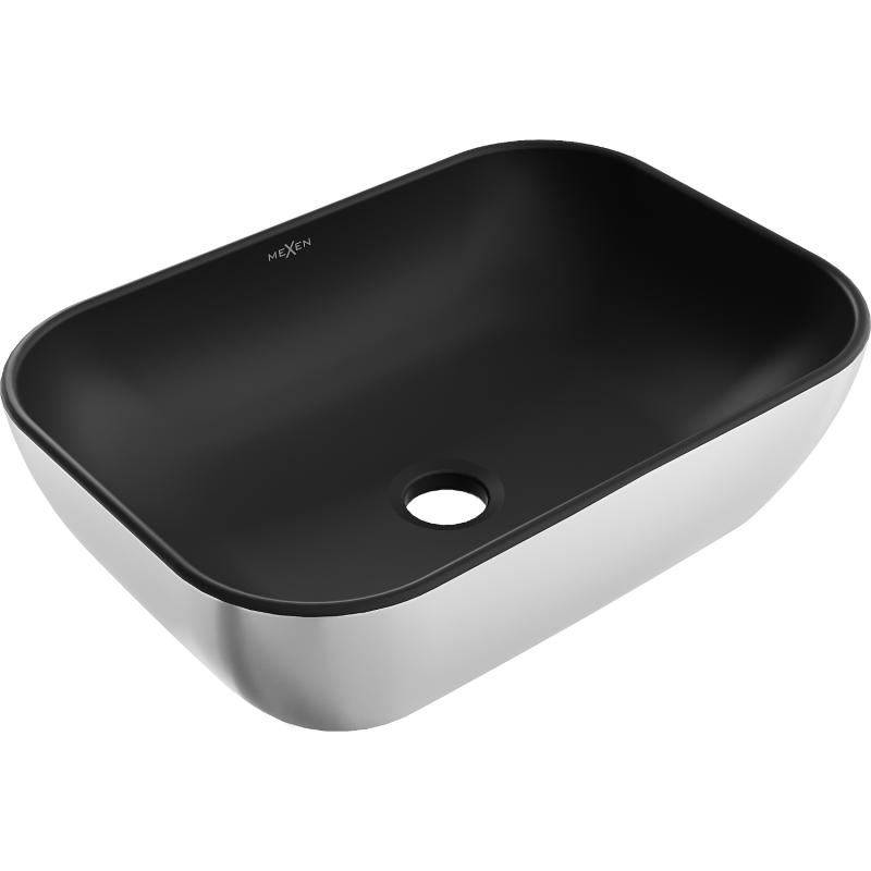 Mexen Rita countertop basin 45 x 32 cm, black matt/silver - 21084574