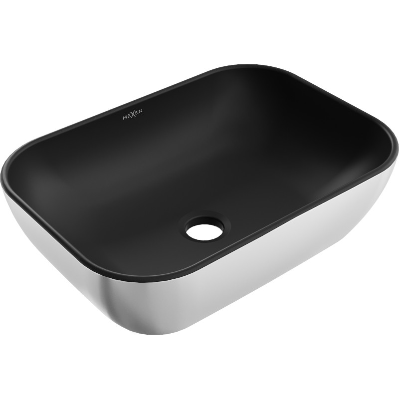 Mexen Rita opbouw wasbak 45 x 32 cm, zwart mat/zilver - 21084574