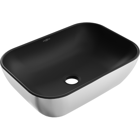 Mexen Rita countertop basin 45 x 32 cm, black matt/silver - 21084574