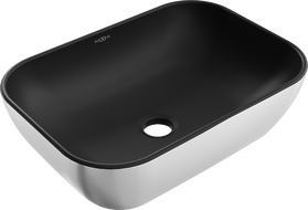 Mexen Rita lavabo sobre encimera 45 x 32 cm, negro mate/plata - 21084574