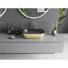 Mexen Rita Aufsatzwaschbecken 45 x 32 cm, Schwarz matt/Gold - 21084576