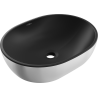 Mexen Viki lavabo à poser 48 x 35 cm, noir mat/argenté - 21054874