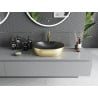 Mexen Viki Aufsatzwaschbecken 48 x 35 cm, Schwarz matt/Gold - 21054876