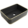 Mexen Catia lavabo à poser 48 x 37 cm, noir mat/motif à carreaux doré - 21314879