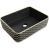 Mexen Catia opbouw waskom 48 x 37 cm, zwart mat/goud ruitpatroon - 21314879